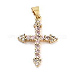 Rack Plating Brass Micro Pave Cubic Zirconia Pendants&nbsp;KK-Z064-11G