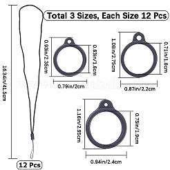 24Pcs 2 Style Silicone Rings with 12Pcs Adjustable Necklace Lanyard Anti-Lost Pendant Holder&nbsp;DIY-GF0008-09A