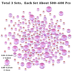 3 Sets Glass Half Round Cabochons&nbsp;GLAA-SC0002-63B