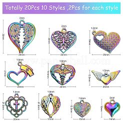 20Pcs 10 Styles Plated Alloy Pendants&nbsp;PALLOY-CJ0002-17