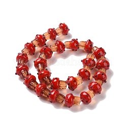 Mushroom Handmade Lampwork Beads Strands&nbsp;LAMP-G150-03A-01