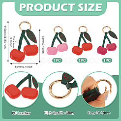 3Pcs 3 Colors PU Leather Alloy Keychains&nbsp;KEYC-TA0001-42