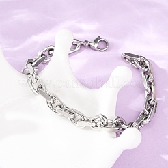 304 Stainless Steel Cable Chain Bracelets for Women Men&nbsp;LS-BJEW-F529-04P