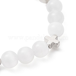 Natural Selenite Beads Stretch Bracelets&nbsp;BJEW-JB13212