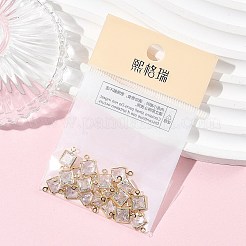 SHEGRACE Brass Pave Clear Cubic Zirconia Square Connector Charms&nbsp;XGRQ2O493-447G
