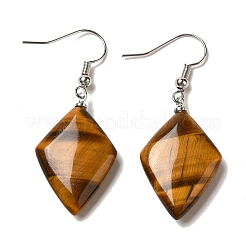 Natural Mixed Gemstone Rhombus Dangle Earrings&nbsp;EJEW-E296-04P