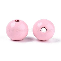 Spray Painted Round Natural Schima Wood Beads&nbsp;WOOD-A018-14mm-05