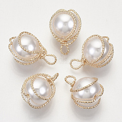 ABS Plastic Imitation Pearl Pendants&nbsp;KK-N235-020B
