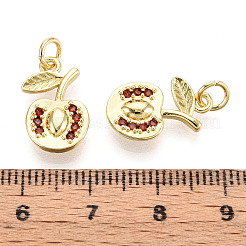 Brass Micro Pave Cubic Zirconia Pendants&nbsp;KK-N265-28G