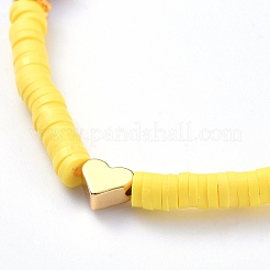 Handmade Polymer Clay Heishi Bead Stretch Bracelets&nbsp;BJEW-JB05077-02