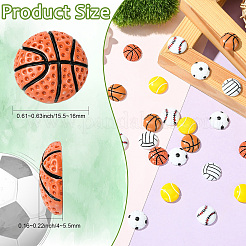 60Pcs 6 Styles Sport Opaque Resin Cabochons&nbsp;RESI-CJ0004-95