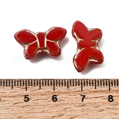 Picasso Baking Paint & Golden Metal Enlaced Glass Beads Strands&nbsp;GL-CBA98F0-02C