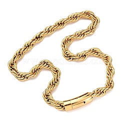 10MM 304 Stainless Steel Rope Chain Necklaces&nbsp;NJEW-C099-07A-G