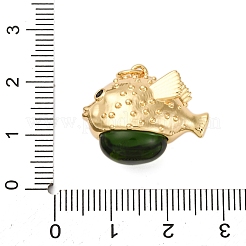 Brass Micro Pave Cubic Zirconia Pendants&nbsp;KK-U058-24G