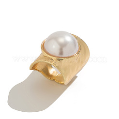 Alloy with Plastic Pearl Finger Rings&nbsp;FS-WGC5205-01
