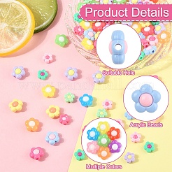 30Pcs Two Tone Opaque Acrylic Beads&nbsp;SACR-YW0001-83