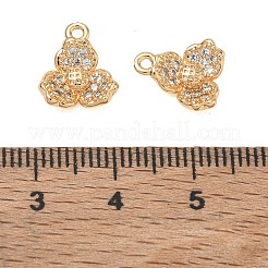 Brass Micro Pave Clear Cubic Zirconia Charms&nbsp;CU-CBAB0CF-20G