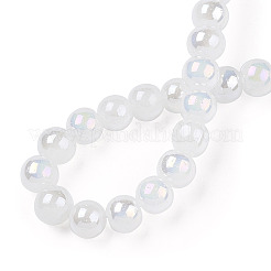Electroplate Imitation Jade Glass Beads Strands&nbsp;GLAA-T032-J6mm-AB01