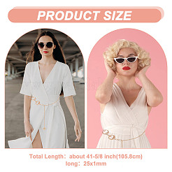 2Pcs 2 Colors Moon & Sun Alloy Link Chain Belts&nbsp;AJEW-GO0001-78B