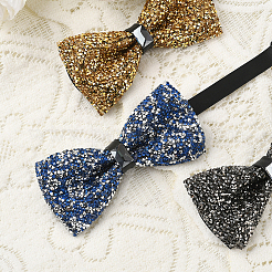 1Pc Polyester with Rhinestone Bow Ties for Bridegroom&nbsp;AJEW-SP0003-32D