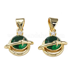 Brass Micro Pave Cubic Zirconia Pendants&nbsp;ZIRC-N039-238