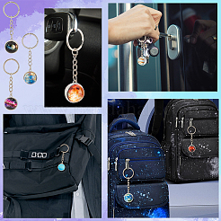 8Pcs 8 Colors Platinum Tone Alloy Keychain&nbsp;KEYC-OC0001-33
