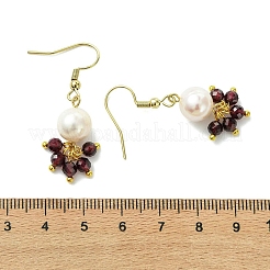 Natural Mixed Stone & Natural Cultured Freshwater Pearl Beads Dangle Earrings&nbsp;EJEW-JE06984