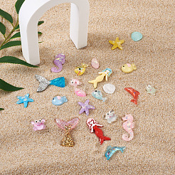 110Pcs 11 Style Opaque Resin Cabochons&nbsp;CRES-TA0001-09
