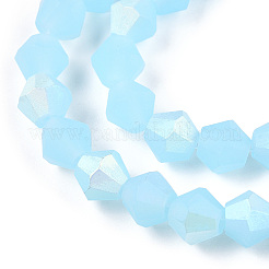 Imitation Jade Bicone Frosted Glass Bead Strands&nbsp;LS-EGLA-A039-J6mm-MB03