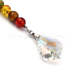 Chakra Leaf Crystal Suncatcher Dowsing Pendulum Pendants&nbsp;PALLOY-JF00460-01