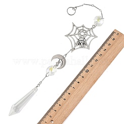 Spider Web Moon Star Alloy & Stainless Steel Suncatcher&nbsp;HJEW-JM05001