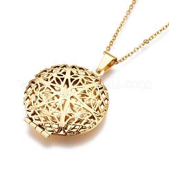 304 Stainless Steel Locket Pendant Necklaces&nbsp;NJEW-P169-01