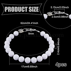 4Pcs Acrylic Round Beads Flagpole Chain&nbsp;HJEW-DR0001-18