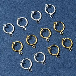 12Pcs 2 Colors Brass Clip-on Hoop Earring Findings&nbsp;KK-FS0001-48