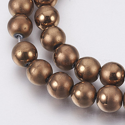 Electroplate Non-Magnetic Synthetic Hematite Beads Strands&nbsp;G-F585-A-8mm