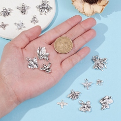 100Pcs 10 Style Tibetan Style Alloy Pendants&nbsp;TIBEP-CJ0001-76