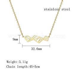 Hollow Trapezoid 304 Stainless Steel Pendant Necklaces for Women&nbsp;TK1398-1