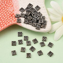 Brass Rhinestone Spacer Beads&nbsp;RB-A013-6x6-01B