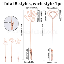5Pcs 5 Styles Iron Alligator Clips&nbsp;AJEW-SC0002-29RG