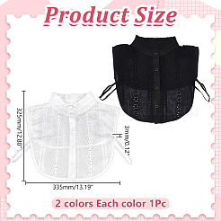 2Pcs 2 Colors Cotton Chiffon Detachable Shirt Collar&nbsp;AJEW-WR0004-22