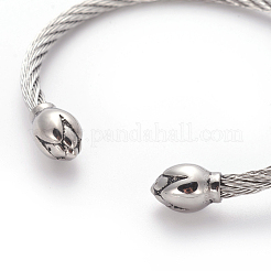 304 Stainless Steel Cuff Bangle Sets&nbsp;BJEW-L642-14