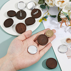 DIY Round Wood & Aluminum Brooch Making Kits&nbsp;DIY-FH0009-69C