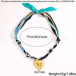 304 Stainless Steel Embossed Human Face Heart Pendant Scarf Necklaces for Women&nbsp;WGB9B2C-01