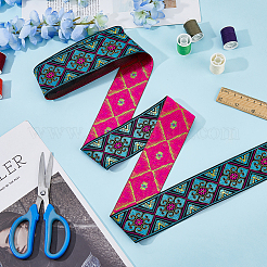 Polyester Jacquard Flower Ribbons&nbsp;OCOR-WH0082-139