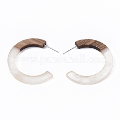 Resin & Walnut Wood Stud Earring Findings&nbsp;RESI-R425-01-A03