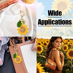 Handmade Crochet Sunflower & Alloy Enamel Bee Keychain&nbsp;KEYC-YW00305