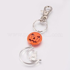 Halloween Theme Alloy Kitten Keychain&nbsp;KEYC-JKC00154-05