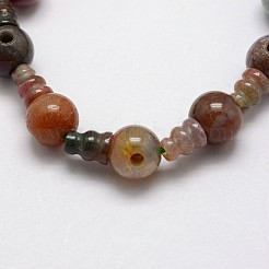 Natural Indian Agate 3-Hole Guru Bead Strands&nbsp;G-K149-15