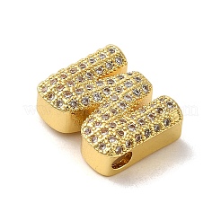 Brass Micro Pave Clear Cubic Zirconia Charms&nbsp;ZIRC-C009-01G-M