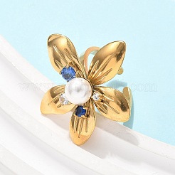 304 Stainless Steel Cuff Rings for Women&nbsp;RJEW-H246-04G